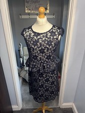 Pippa Dee Lace Peplum Dress Navy Blue UK 12 Floral Occasion Party Wedding