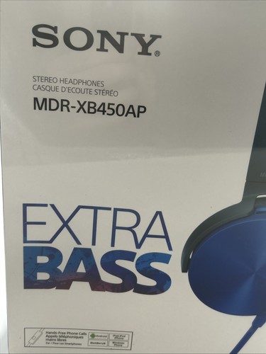 Cuffie Sony Modello MDR-XB450AP Blu Extra Bass (Nuove Sigillate) - Foto 2 di 10