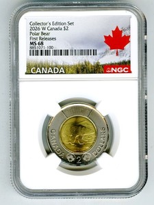 1996- 2026 W $2 CANADA COLLECTOR 30TH ANNV NGC MS68 TOONIE FIRST RELEASES - TOP