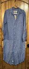 frank and eileen Rory Woven Linen dress large- Blue