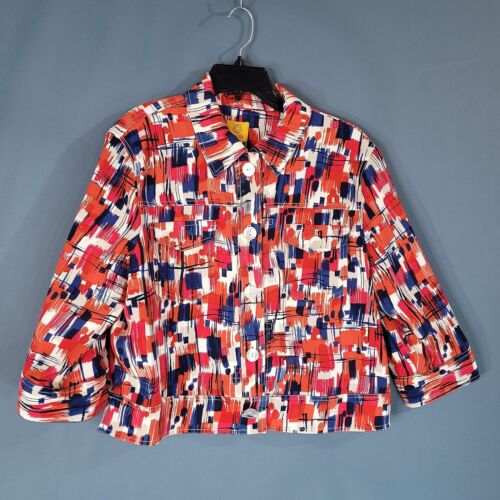 Ruby Rd Women's Button Up Jacket Long Sleeve Multicolor Size 16
