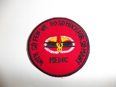 b3787 US Vietnam Novelty Patch Medic With So Few We Do So Much For So Many IR3B