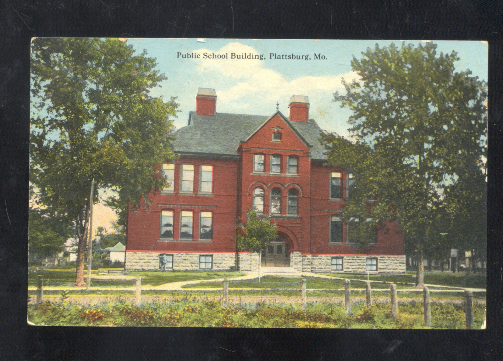 PLATTSBURG MISSOURI PUBLIC SCHOOL BUILDING VINTAGE POSTCARD ST. JOSEPH