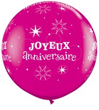 Qualatex Joyeux Anniversaire Sparkle Wild Berry Rose Geant 3ft Ballons X 2 For Sale Online Ebay