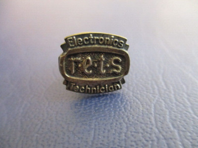 R. E. T. S. ELECTRONIC TECHNICIAN STERLING SILVER LAPEL PIN TIE TAC B2