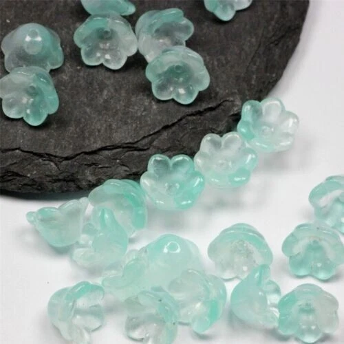200Pcs Vintage Trumpet Bell Flower Cap Beads Lampwork Glass 12x7mm Color Choice - Image 4 of 4