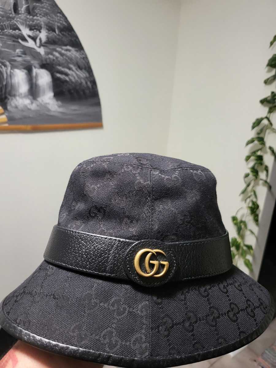 Gucci Black Canvas Bucket Hat | eBay Gucci Black Canvas Bucket Hat | eBay