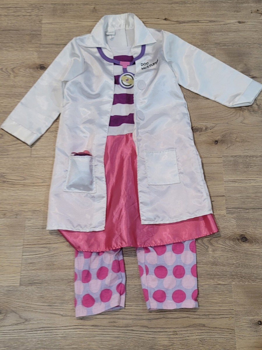 Disney Sz 4-5 Doc McStuffins Doctor Play Lab Coat Costume Halloween