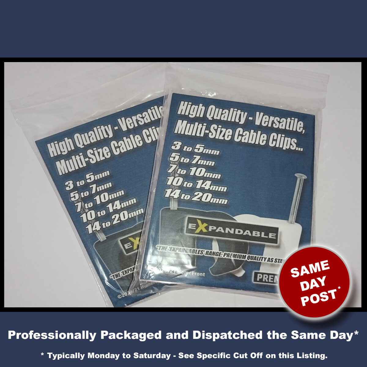 Round Plastic Cable Clips Nail Wall Tacks for Wires Lead Flex Cords 3mm