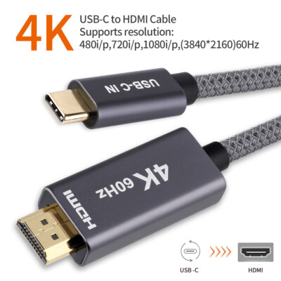 USB-C Type C to HDMI HDTV 4K Cable Adapter For Samsung Galaxy S10 Note  MacBook