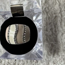 Two Tone Pink Cream Enamel & Crystal Adjustable Cocktail Ring