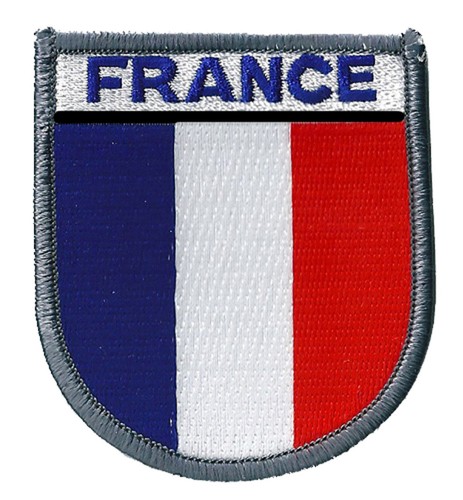 Patch Brodé Drapeau France Armorial Bouclier - à Repasser Ou à Coudre, Fabriqué En France