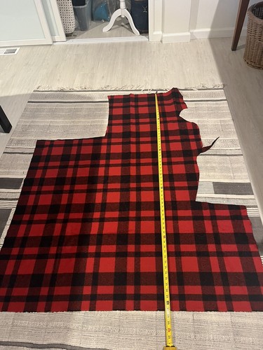 Pendleton Wool Remnant, New, Red And Black Buffalo Plaid 2lbs