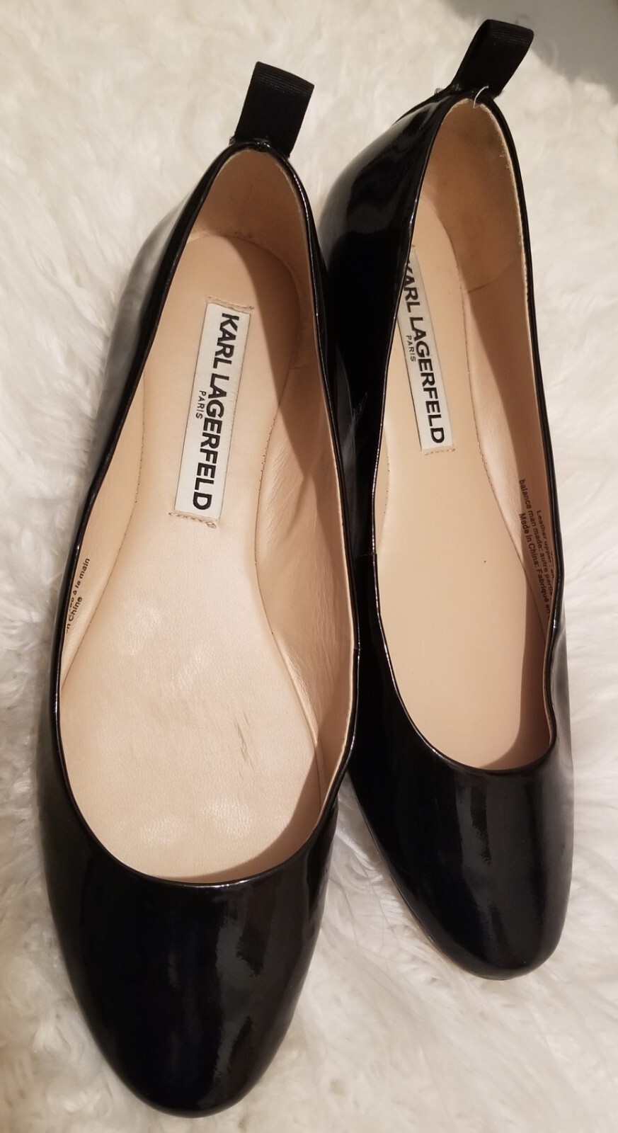 Karl Lagerfeld VADA Round Toe Patent Leather Ballet Flats Sz 6M (36B) NWOB  | eBay