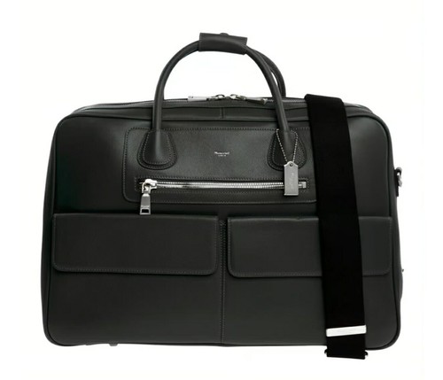 Moncrief London Zoie Pebble Grain Leather Classic Holdall Weekend Bag
