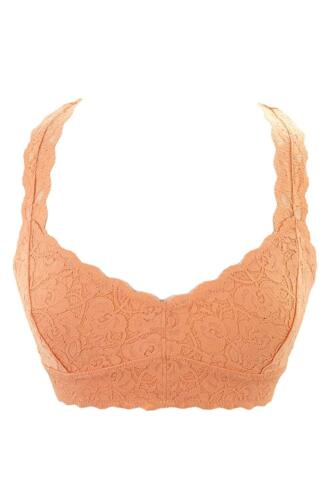 Floral Lace Raceback Soft Bra with Mesh Lined BRALETTE Sexy Lace Top - Picture 23 of 33