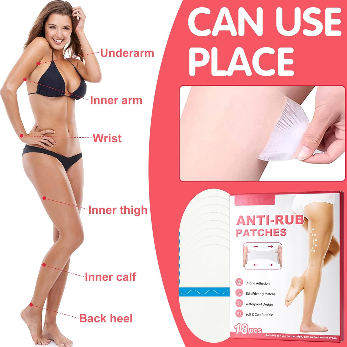 Anti-Chafing Thigh Tape For Women – 5PCS Transparent Adhesive