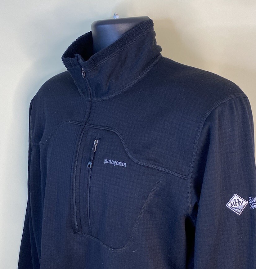 Patagonia Jacket Mens Large Black Regulator R1 Full Zip Farm Neck MV