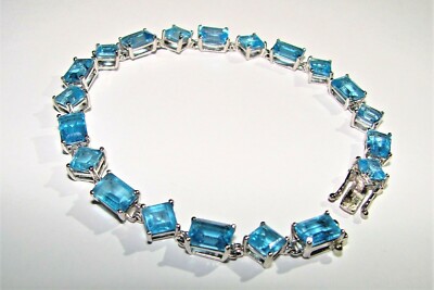 10K WHITE GOLD EMA BLUE SPINEL AQUAMARINE COLOR