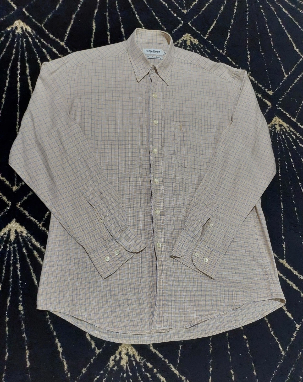 SAINT LAURENT (YSL) Camicia abito Yves Saint Laurent Pour Homme YSL marchio di lusso taglia M