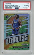 2022 PANINI PRIZM FEARLESS SILVER PRIZM #10 ANTHONY EDWARDS PSA 10 LOW POP RARE