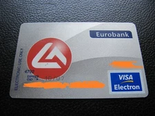 EUROBANK credit debit card VISA Greece Greek used in excellent condition