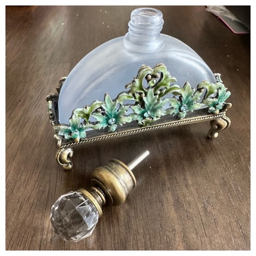 NIB Small Empty Perfume Bottle Dabber Decorative Decanter 3”L x 2” H NEW! - Afbeelding 3 van 4