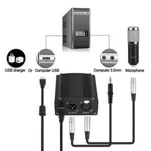 Portable 1 Channel 48v Usb Phantom Power Usb Cable Xlr 3pin Microphone Cable Hot Ebay