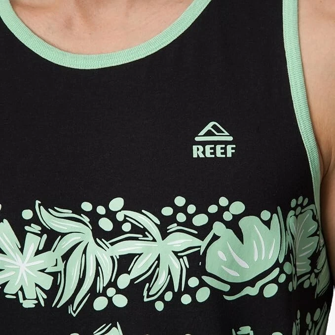 Camiseta sin mangas REEF estilo jersey floral Rory para hombre - Serigrafía Rory (caviar, grande) Foto 4 de 4