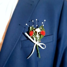 10 St. x Hochzeitsanstecker, Gästeanstecker mit einer Anstecknadel. Handarbeit