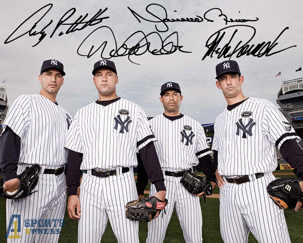 Derek Jeter Posada Pettitte Rivera NY Yankees Core Four Signed