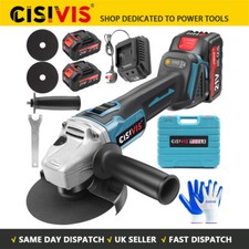 125mm Cordless Angle Grinder Brushless with 2 Battery & Charger & Disc Kit - UK