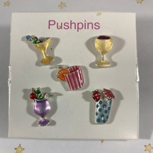 pins push enamel cork assorted drinks decorative colorful metal