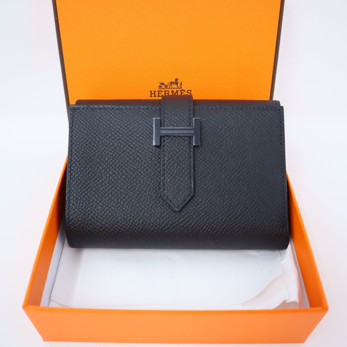 Hermes Bearn Combine Tri-Fold Compact Wallet Black Palladium Hermes Bearn Combine Tri-Fold Compact Wallet Black Palladium