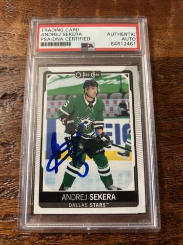 Andrej Sekera Signed O Pee Chee Card Psa Dna Coa Slab Autographed Stars - Picture 1 of 2