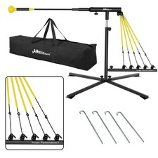 Baseball Swing Trainer with 5 Power Bands,Height Adjustable 31-47 inches Base...
