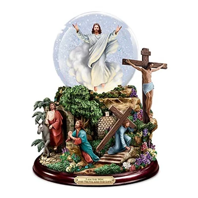 THE BRADFORD EXCHANGE Thomas Kinkade's Visions of Christ Musical Glitter Globe The Life of Jesus 6.75"