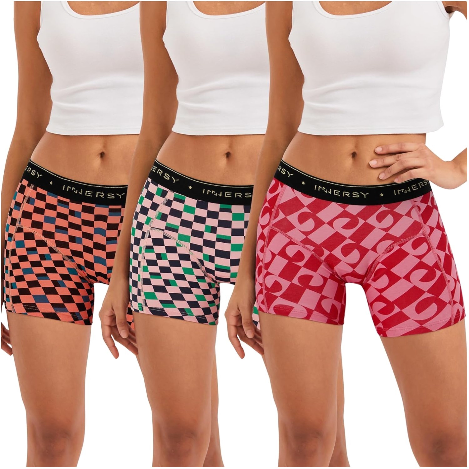 Damen Boxershorts Baumwolle Unterwäsche 3er Pack bequeme Hipster Boyshorts
