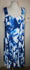 SIZE 20 ROMAN BLUE & WHITE PATTERNED STRETCHY DRESS