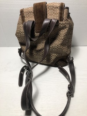 Coach 9764 Vintage Soho Brown Signature C Canvas Suede Mini Backpack Y2K Rare Coach | Bags | Coach 9764 Vintage Soho Brown Signature C  main image 4