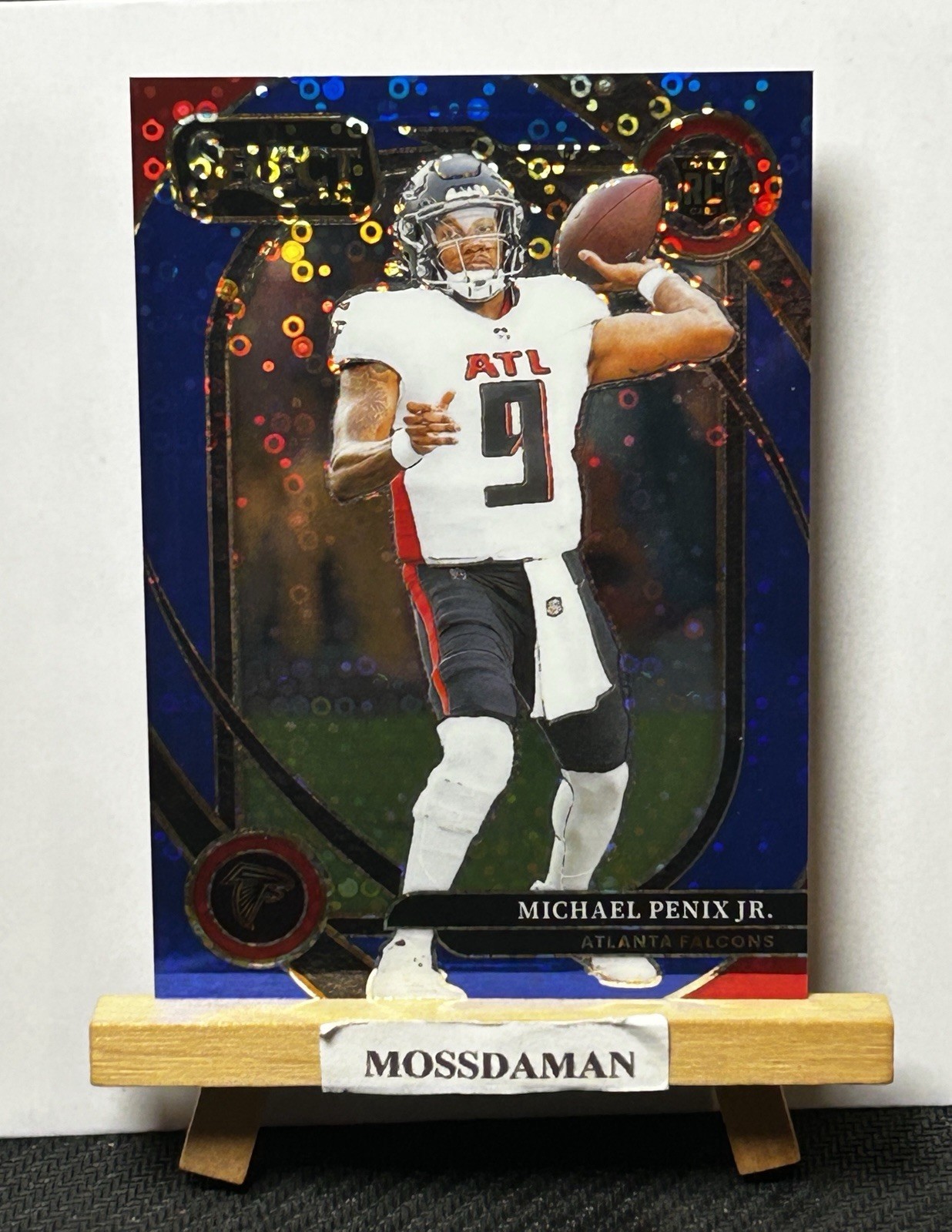 2024 Panini Select Michael Penix Jr Falcons Blue Disco Club Level RC /25