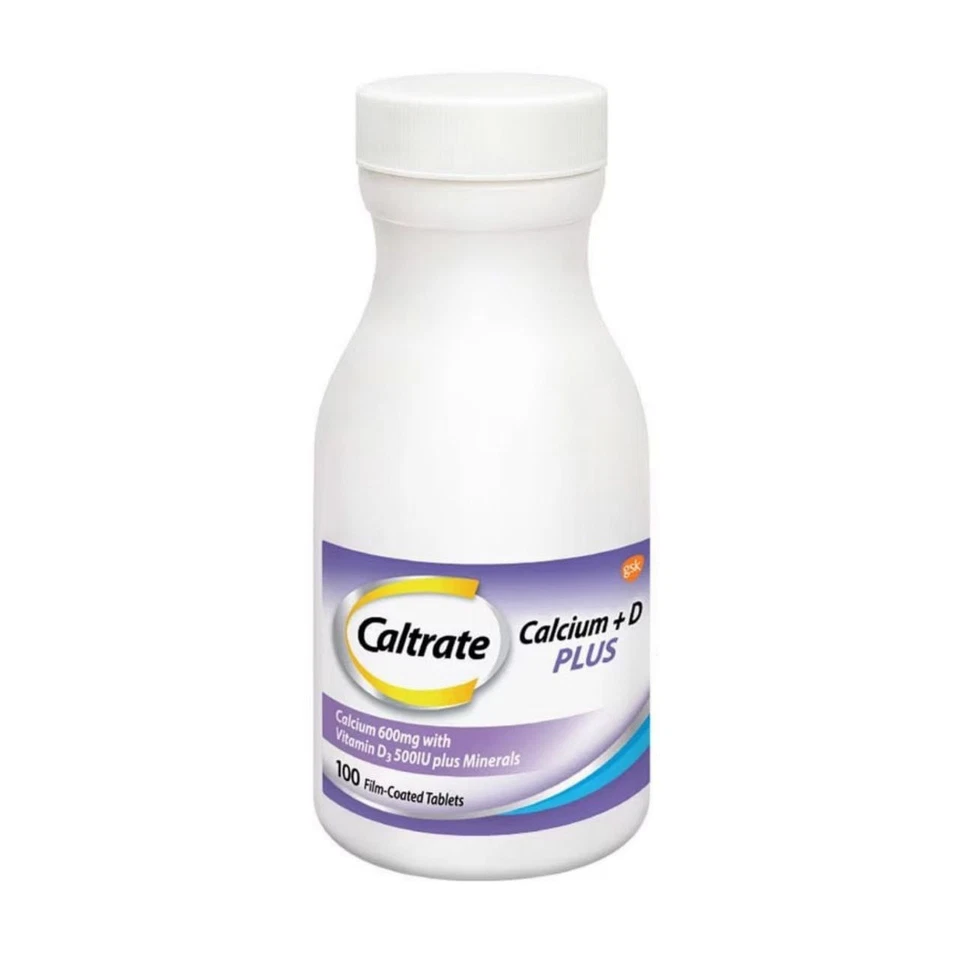 CALTRATE Calcio + D Plus 100 Comprimidos - Calcio 600mg con Vitamina D3 500IU Foto 3 de 4