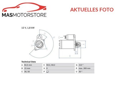 MOTOR ANLASSER STARTER BOSCH 0 986 016 240 A FÜR SKODA SUPERB I 1.9 TDI 1.9L