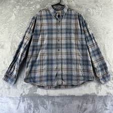Weatherproof Vintage Shirt Men  s XL Blue Gray Plaid Flannel Lumberjack Outdoor