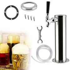 Bar Home Single Tap Faucet Draft Beer Keg Tap Tower Kegerator Stainless Steel US