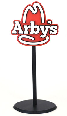 Miniature Arbys Drive Thru Sign - 7'' Tall American Fast Food Sandwich Hat Logo