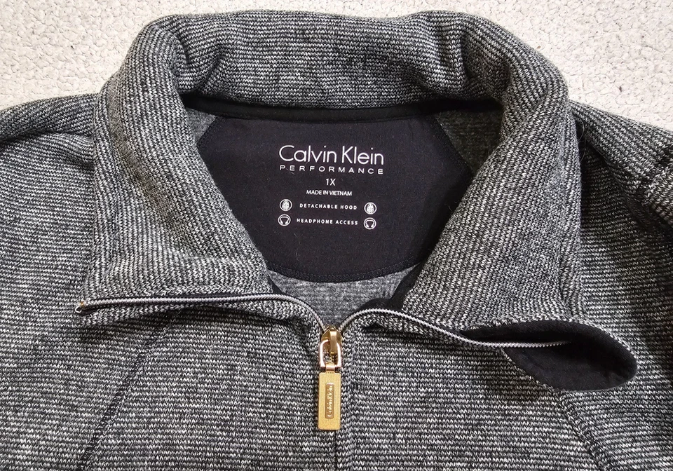 Chaqueta de rendimiento para mujer Calvin Klein talla 1X cremallera completa con orificios para el pulgar sin capucha Foto 3 de 4