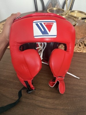 Training Boxing/MMA Headgear Lace-Up Back Red Adult Unisex