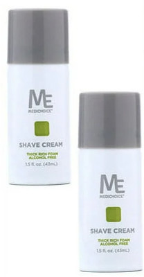 2- ME Medichoice Shave Cream 1.5 fl oz 43mL PC2515 -Thick Rich Foam Alcohol Free