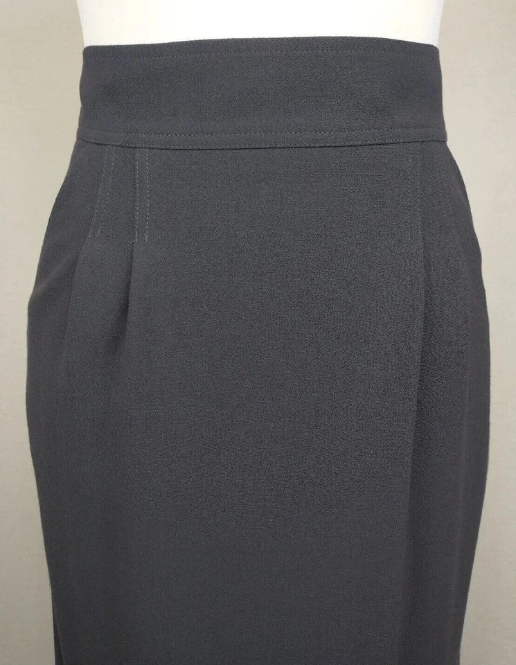 Fendi женщин серый флис шерсти дизайнер карандаш юбка размер 42 Великобритании 10 подлинный - Изображение 2 из 4